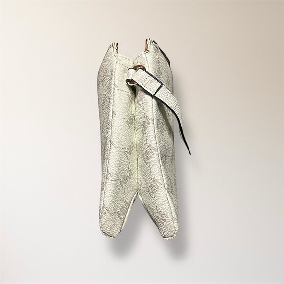 New Nicole Miller New York Bone Monogram Crossbody Bag Coin Purse Minimal Luxe - Picture 7 of 11